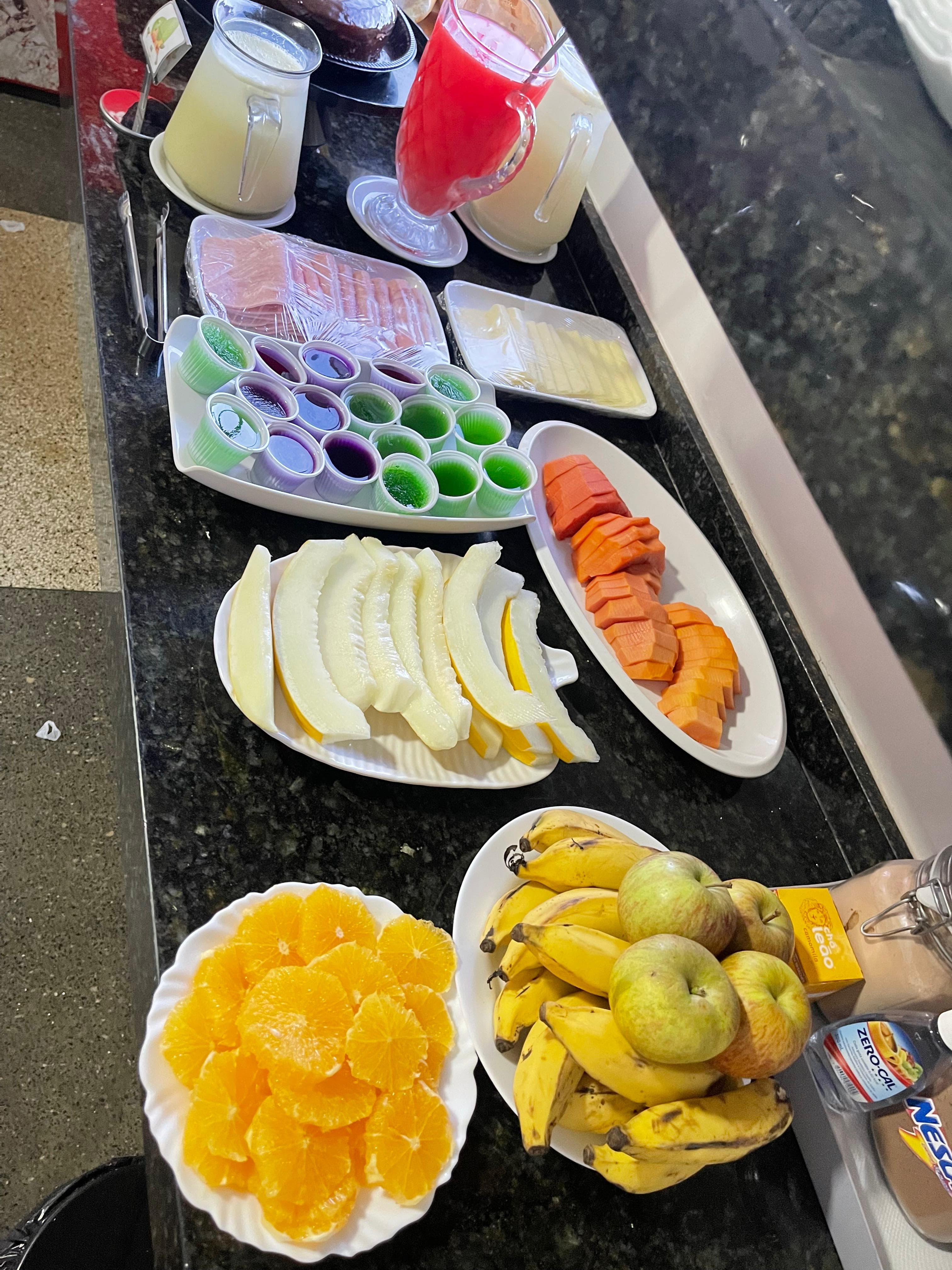 Café da manhã servido no Hotel APM1